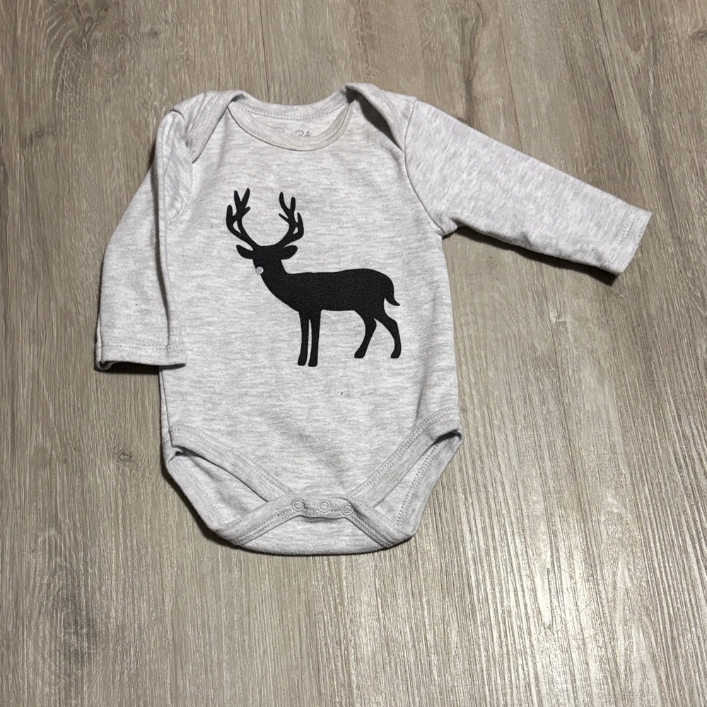 Rene Rofe Light Gray Deer Print Bodysuit